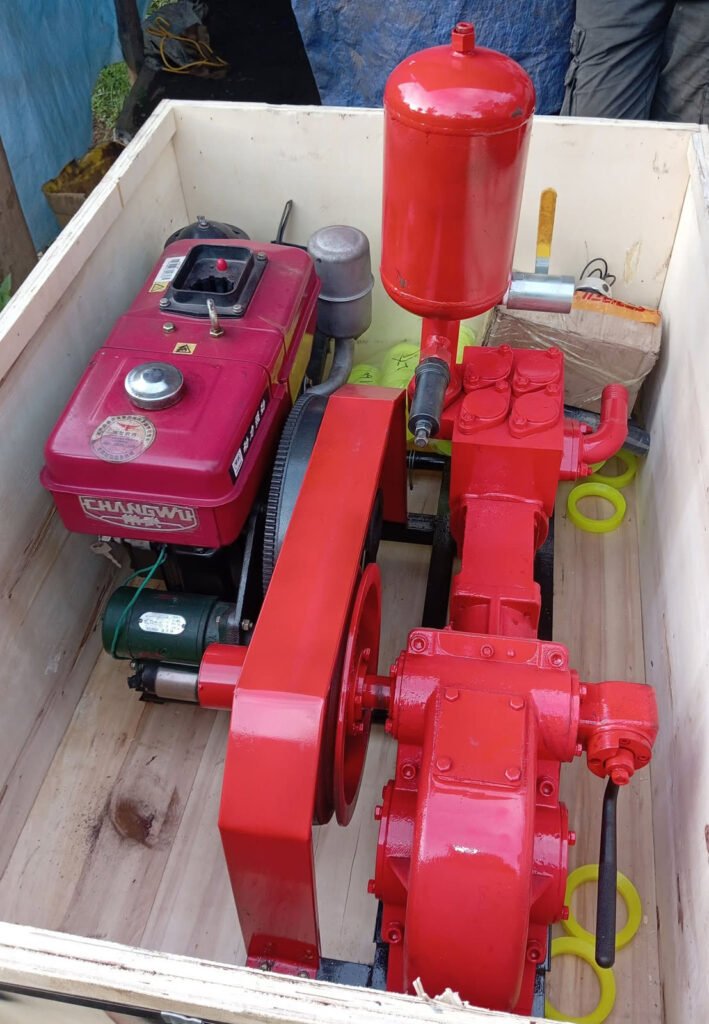 New high pressure mud pump in its crate